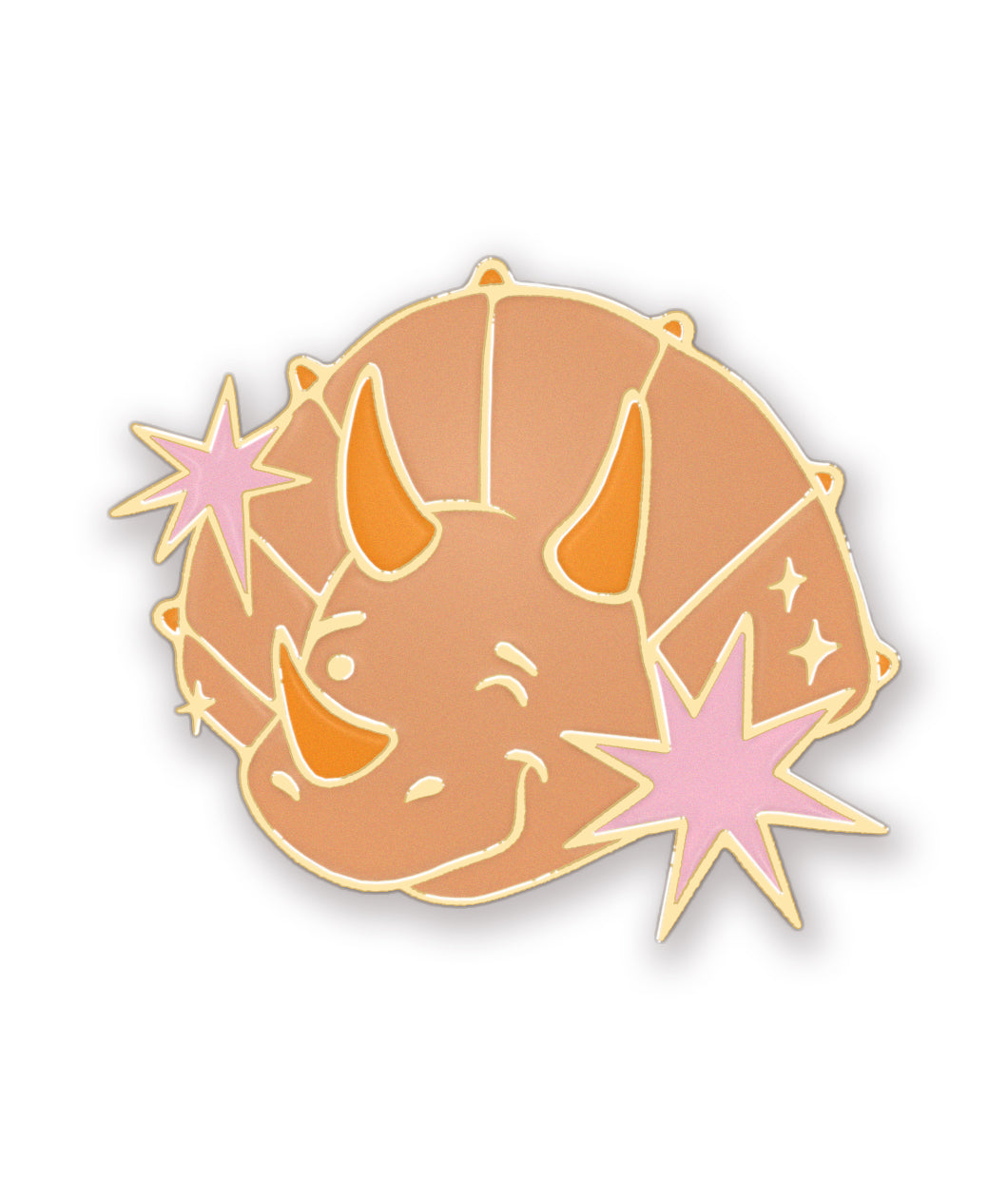 Winking Tryceratops Enamel Pin